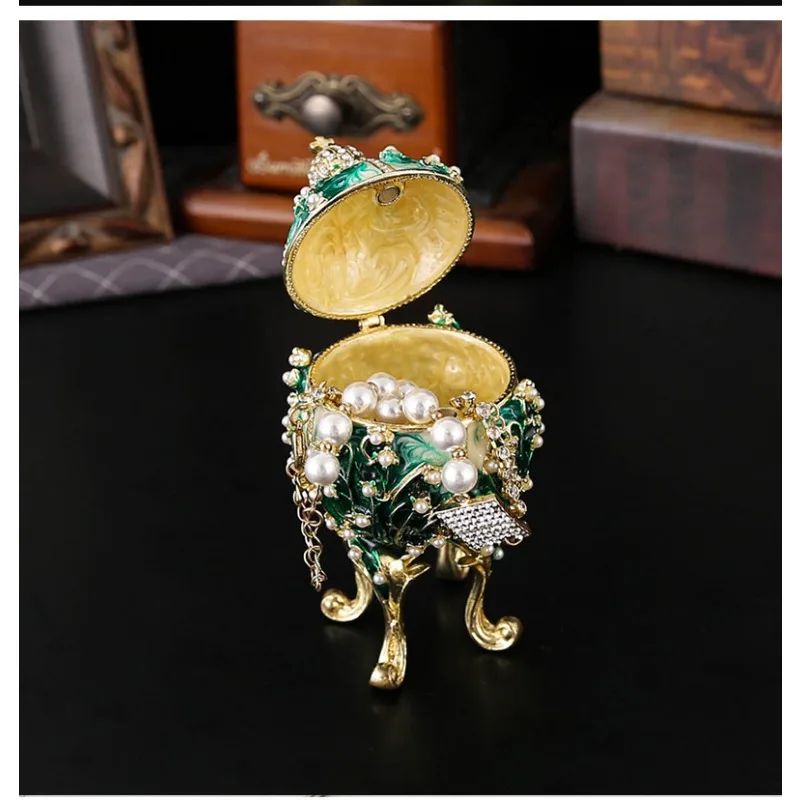 

Castle Diamond Egg Enamel Jewelry Box Enamel Egg Decorative Egg Retro Box Parts