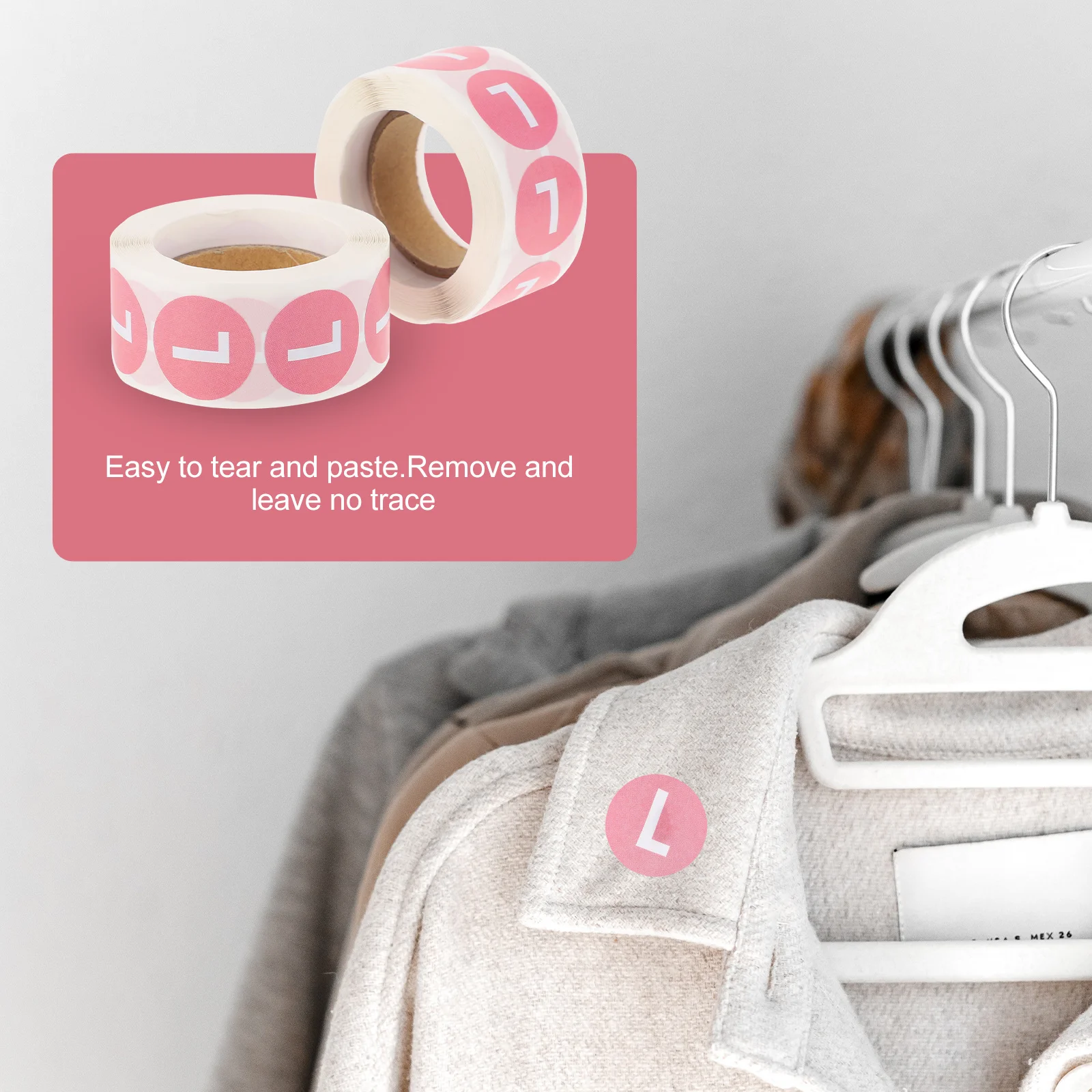 

2-рулонная круглая наклейка с размерами одежды, наклейка премиум-класса, безопасный размер, многофункциональная самоклеящаяся наклейка для одежды, футболок