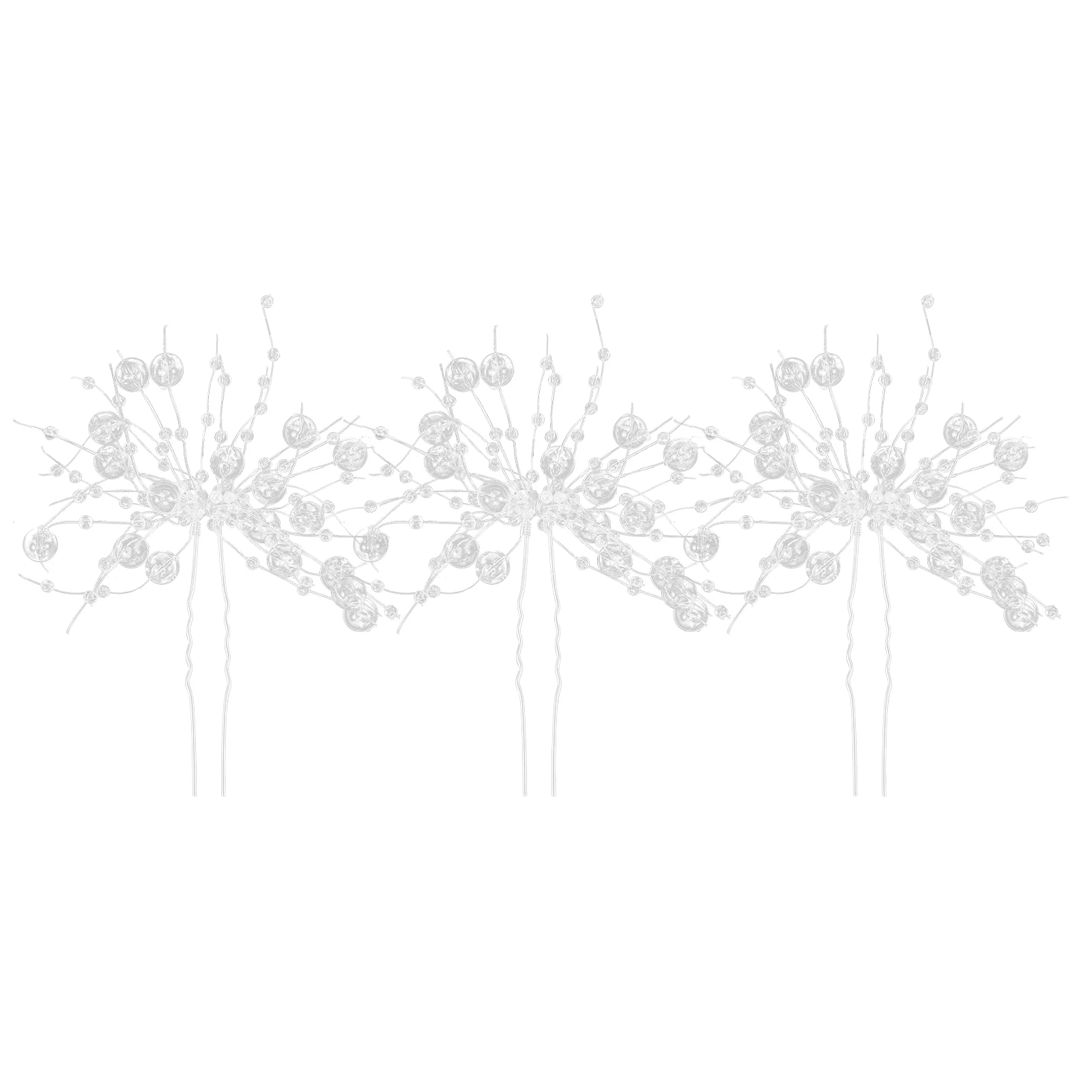 

3pcs Rhinestone Hairpins Wedding Bride Clips Bridal Hair Pieces Elegant U Shape Hairpins For Prom Anniversary Formal Events Hair