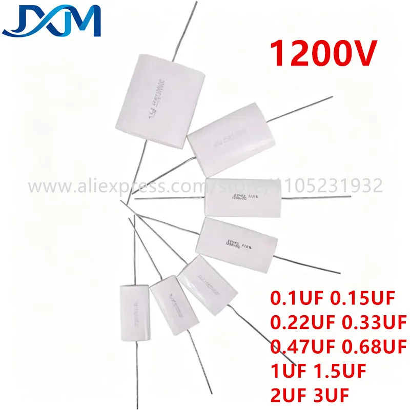 2-5pcs 1200V0.1UF 0.15UF 0.22UF 1200V0.33UF 1200V0.47UF 1200V0.68UF 1200V1UF 1.5UF 2UF 3UF Non-Inductive Absorption Capacitor