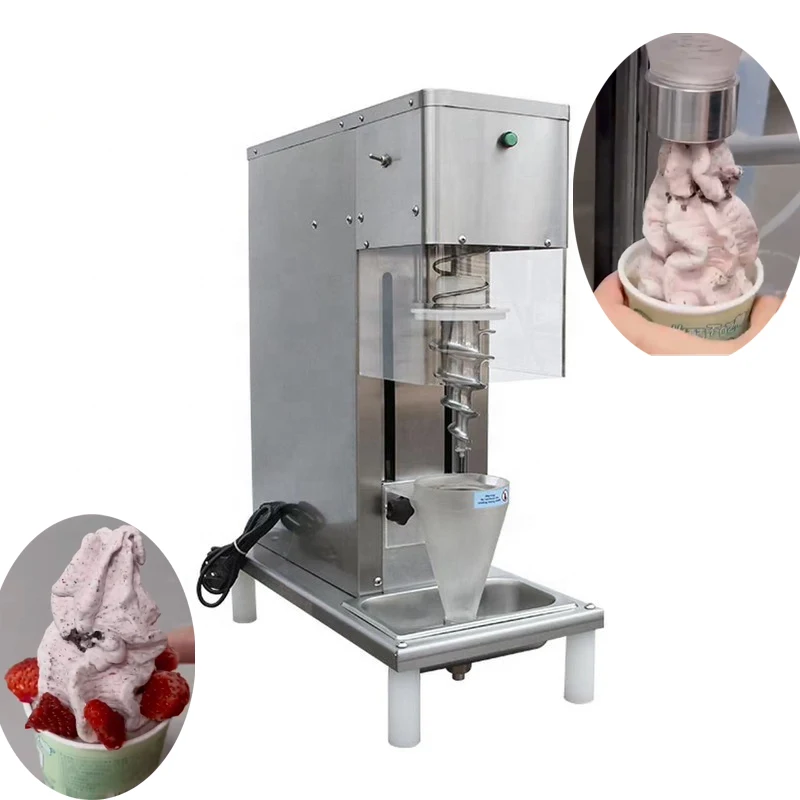 Commercial Dual Head Milkshake Real Fruit Soft Ice Cream Mixer Beat Yogurt Flavorama Ice Cream Fresh Fruit Blender Machine