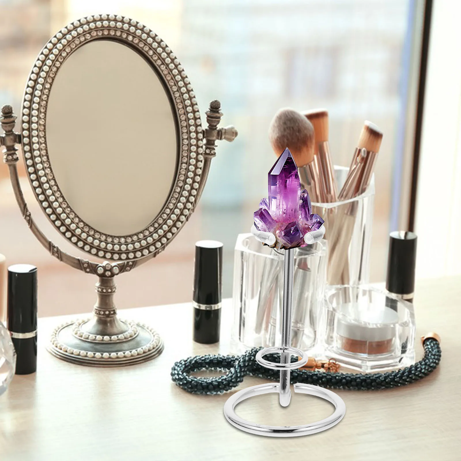 

Hexagonal Cylindrical Crystal Stand Stable Base Display Rack for Crystal Wand Energy Stone Mineral Rock Collection Display