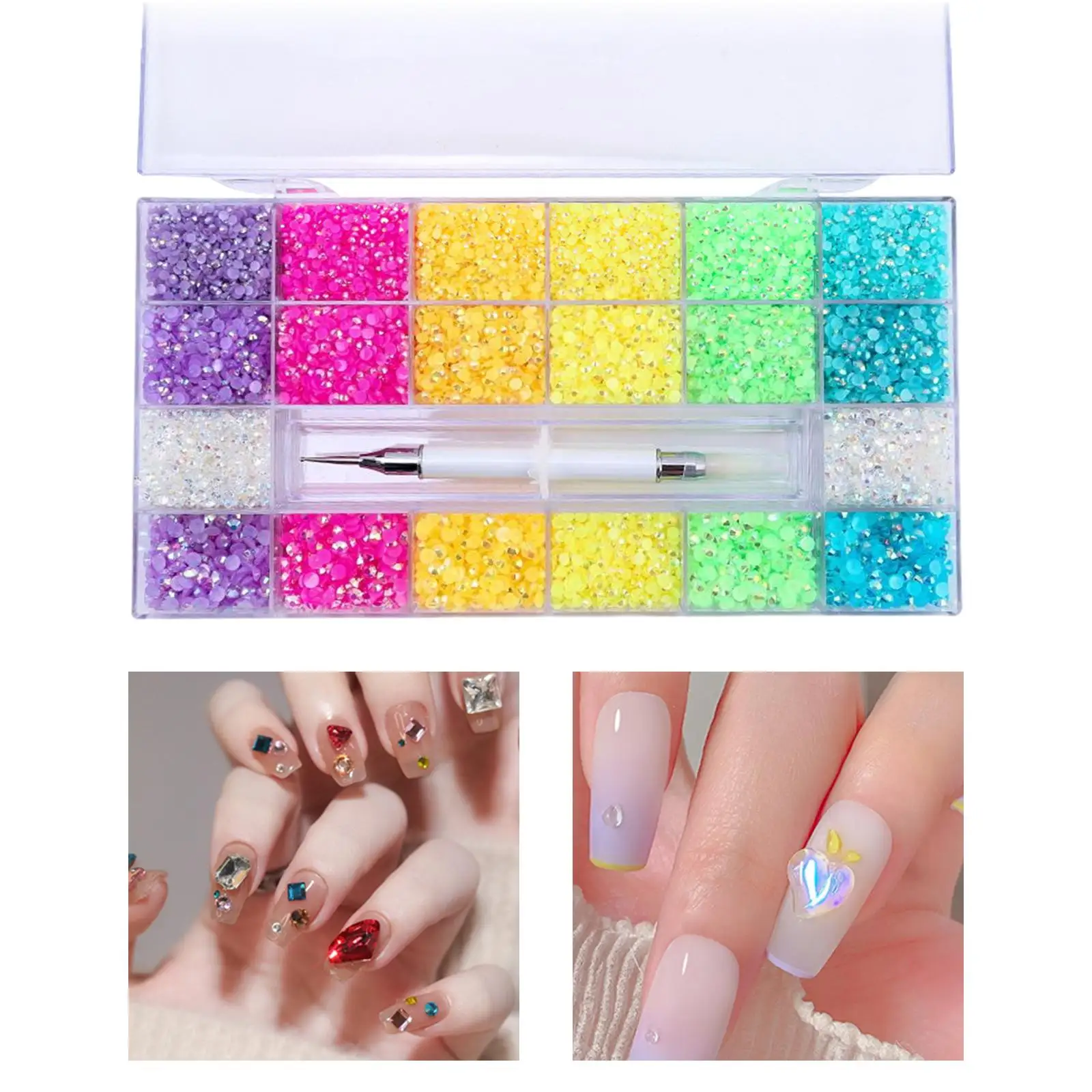 

5000 Stks Nagelkralen Versieringen Decoratie Plaksteen Gemengde Kleur Nail Art