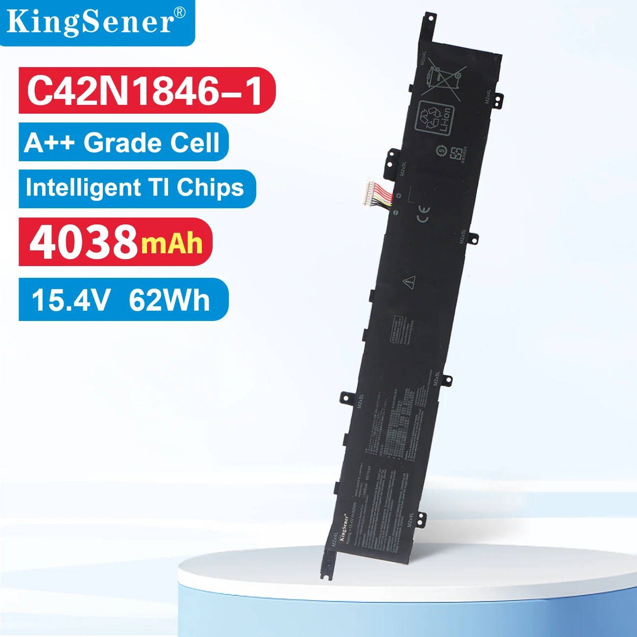 

KingSener C42N1846-1 Laptop Battery For Asus ZenBook Pro Duo UX581GV Duo Pro UX581G Pro Duo UX581GV 0B200-0349000015.4V 62WH