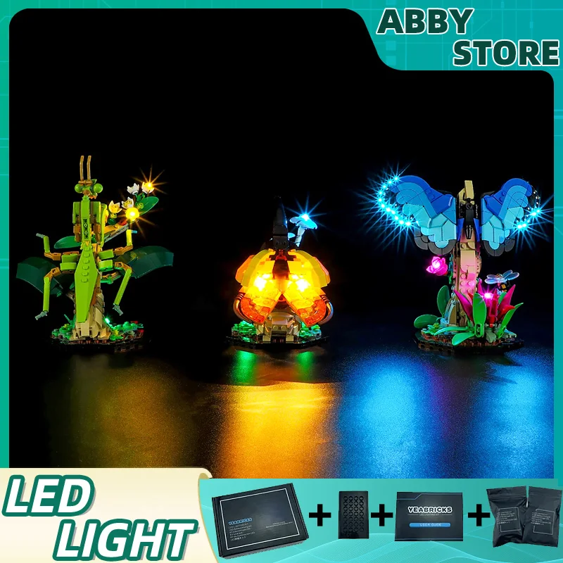 Kit DIY de luz LED para Lego, coleção de insetos, apenas luz LED sem blocos modelo, 21342