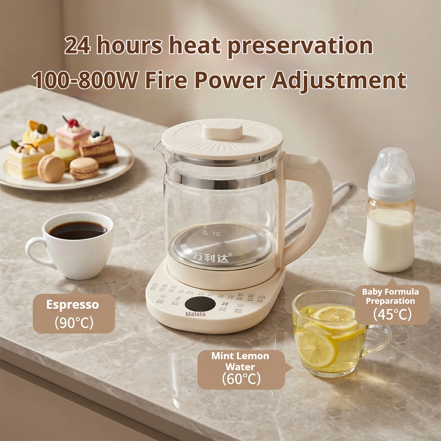 NEW 1.8L Electric Kettle Tea Pot Health Preserving Pot Boil Water Pot Kettle  Stew Cup Multifunctional Teapot Home Office 220V view 5