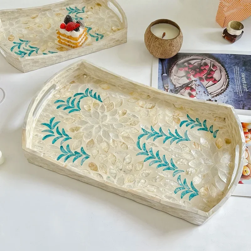 Creative Curved Shell Tray Colorful Decorative Fruit Plate Storage Ornaments Jewelry Sundries Storage Tray Living Room Organizer