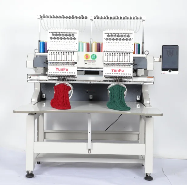 YUNFU 2 Head Embroidery Machine Best Cheap Computerized Embroidery Machine for Home Use Printing Shops Featuring Bearing Motor