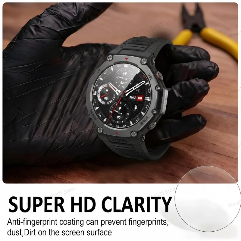 Tempered Glass Compatible for Amazfit T Rex 3 Pro 2 Screen Protector for Amazfit T Rex 3 Pro/ T Rex 3 / T Rex 2 Glass Film view 5