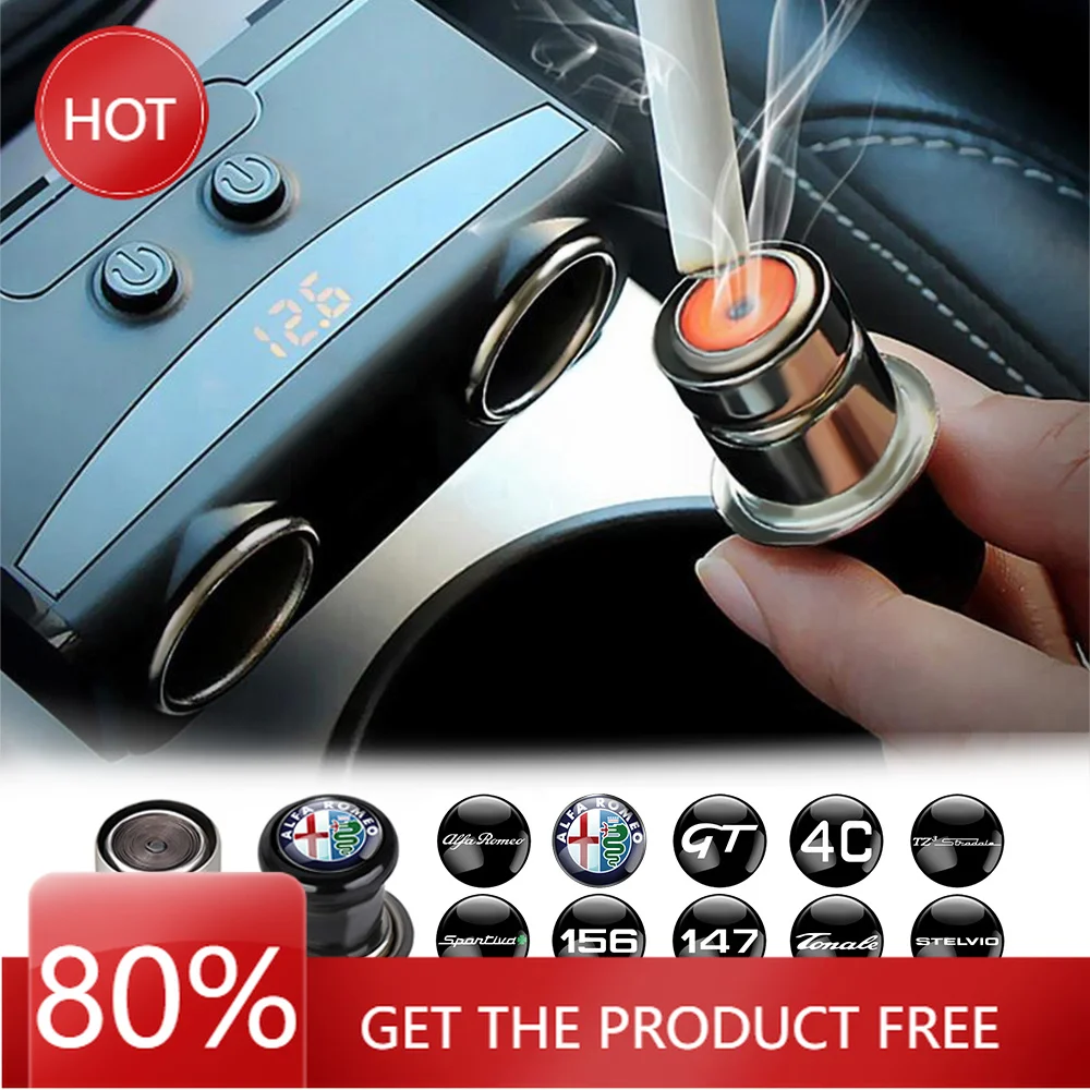 

Hub Caps 1PCS 12V Cigar Cigarette Lighter Car Electronic Extremely Fast Heating For Alfa Romeo 159 164 147 166 Stelvio Giulietta