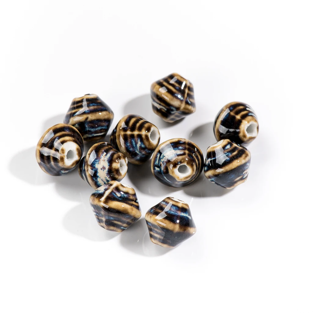 18#10pcs Wonderful Hearthstone Abstract Retro Element Art Ceramic Shaped Bead Jewelry Accessories #8A41612