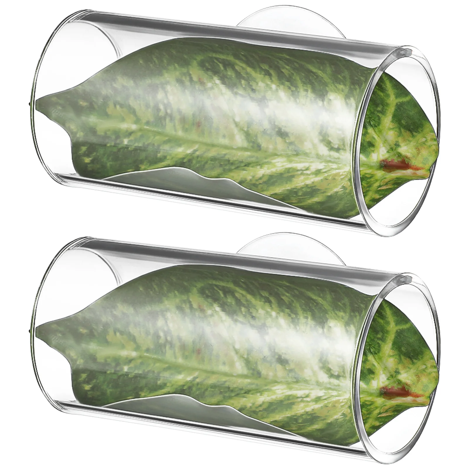 

2pcs Betta Nest Tunnel Artificial Leaf Fish Tank Aquarium Decor Caves Hideouts Transparent Acrylic Resting Spot Cave