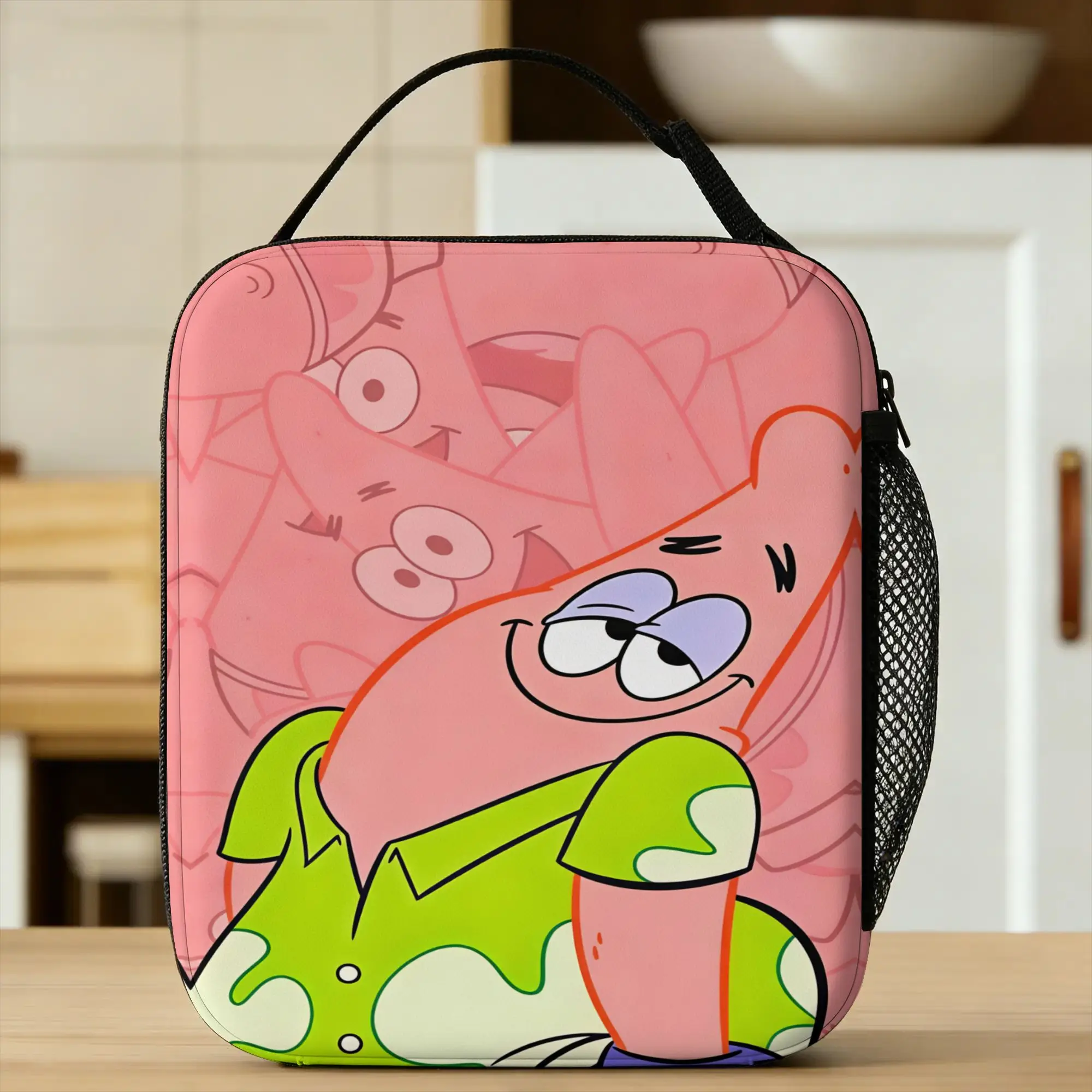 Anime  Spongebobs Lunch Bag  Portable Insulated Lunch Box Unisex Travel Print Cooler Bag Casual Oxford Tote Food Bags