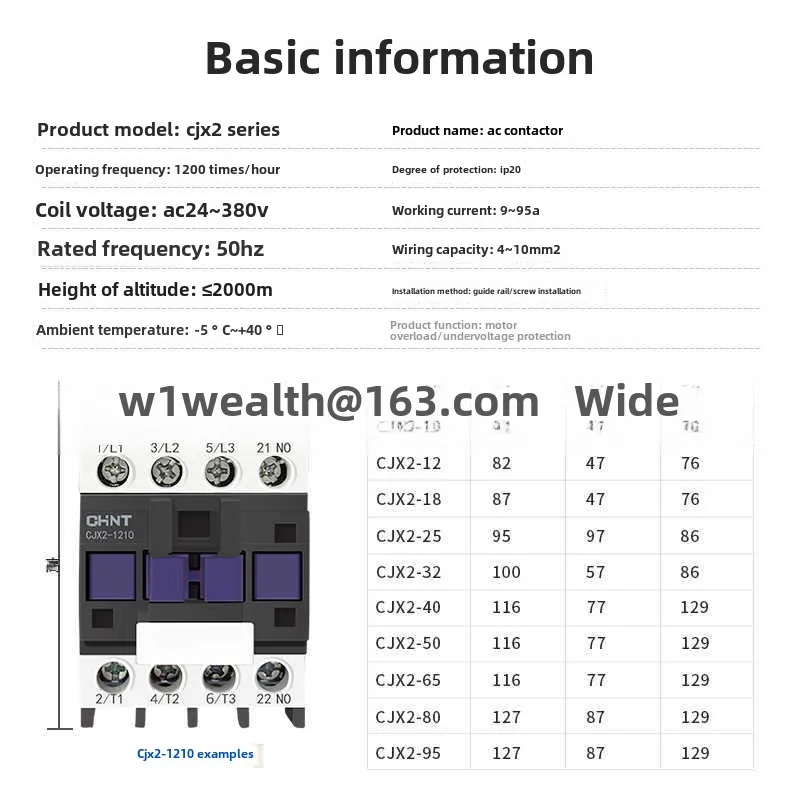 AC contactor CJX2-1210 0910 1810 2510 3210 Magnetic attraction 220V three-phase 380v