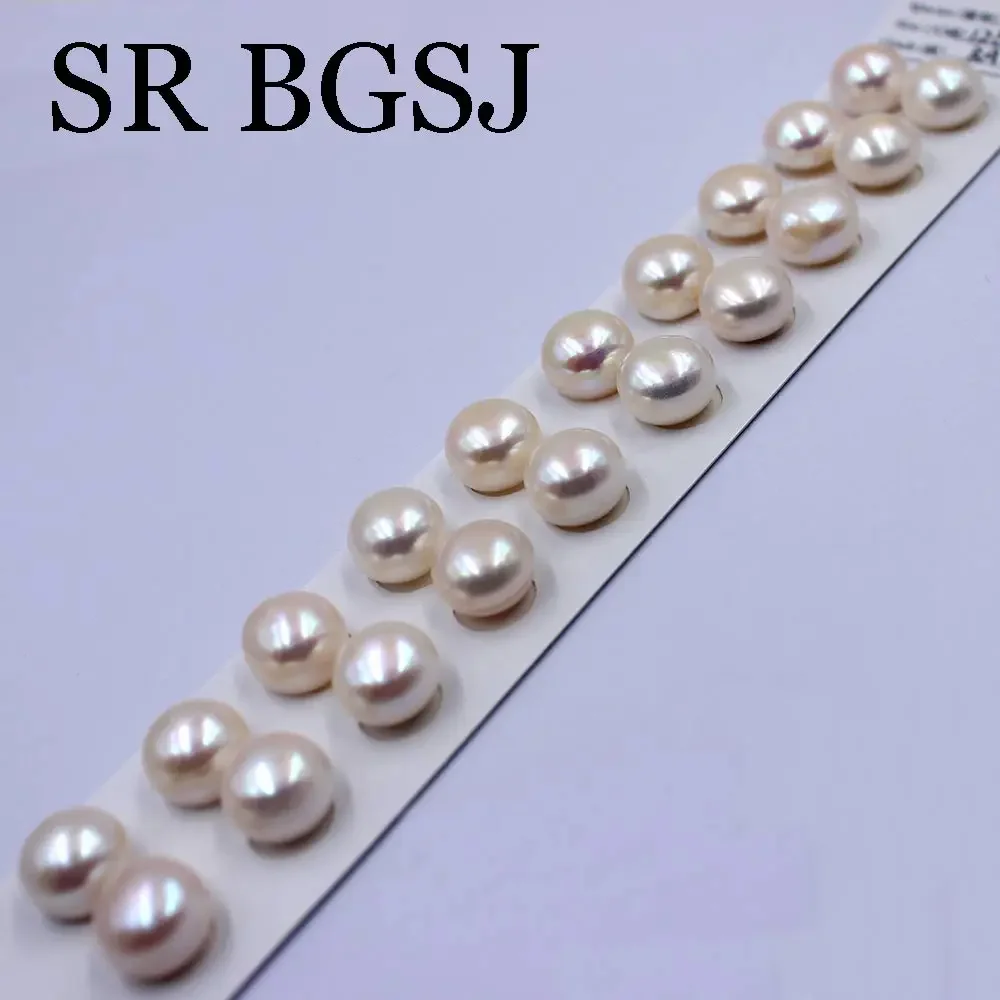 

10Pairs 12.5-13mm 3A Grade High Quality Half Hole Button Natural Freshwater Pearl Earing Pendant Beads Strand