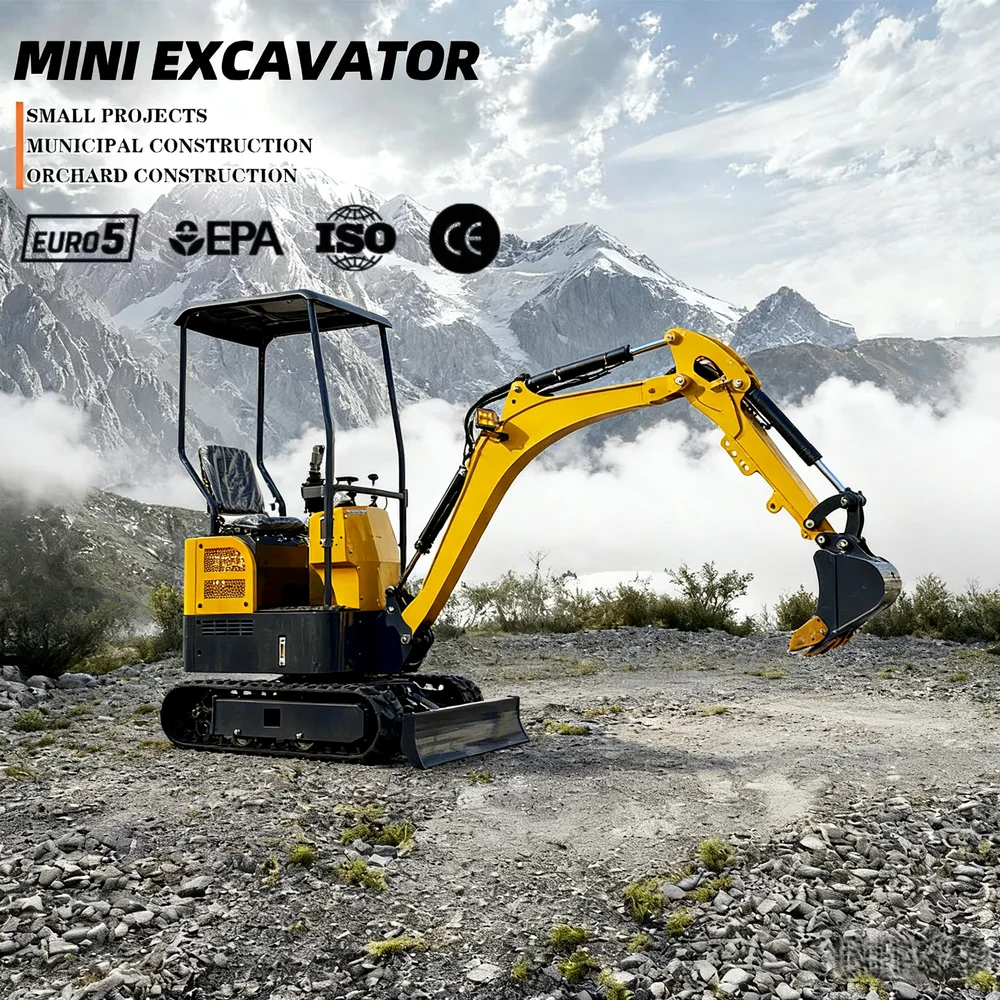 Customized All-in-One Mini Excavator 2 Ton Small Digger Machine with Rake Rippers and Thumb Clip Bucket Full Attachments