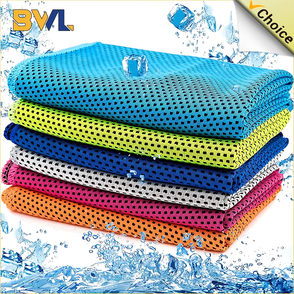 10PCS Portable Mini Silica Gel Set Cold Towel Polyester Fiber Outdoor Cooling Towel Fitness sports gym Run quick Dry Cool Towel