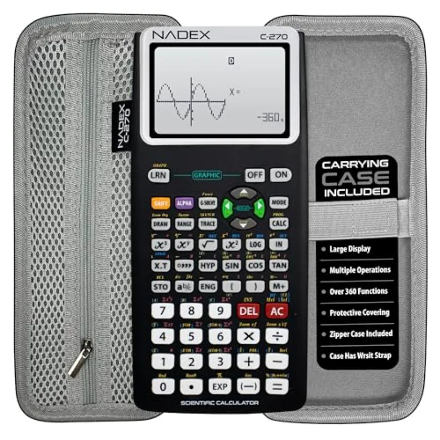 

Scientific Calculator with Graphing Includes Carrying Case for College and High School Students Calculus Algebra Geometry Trigo
