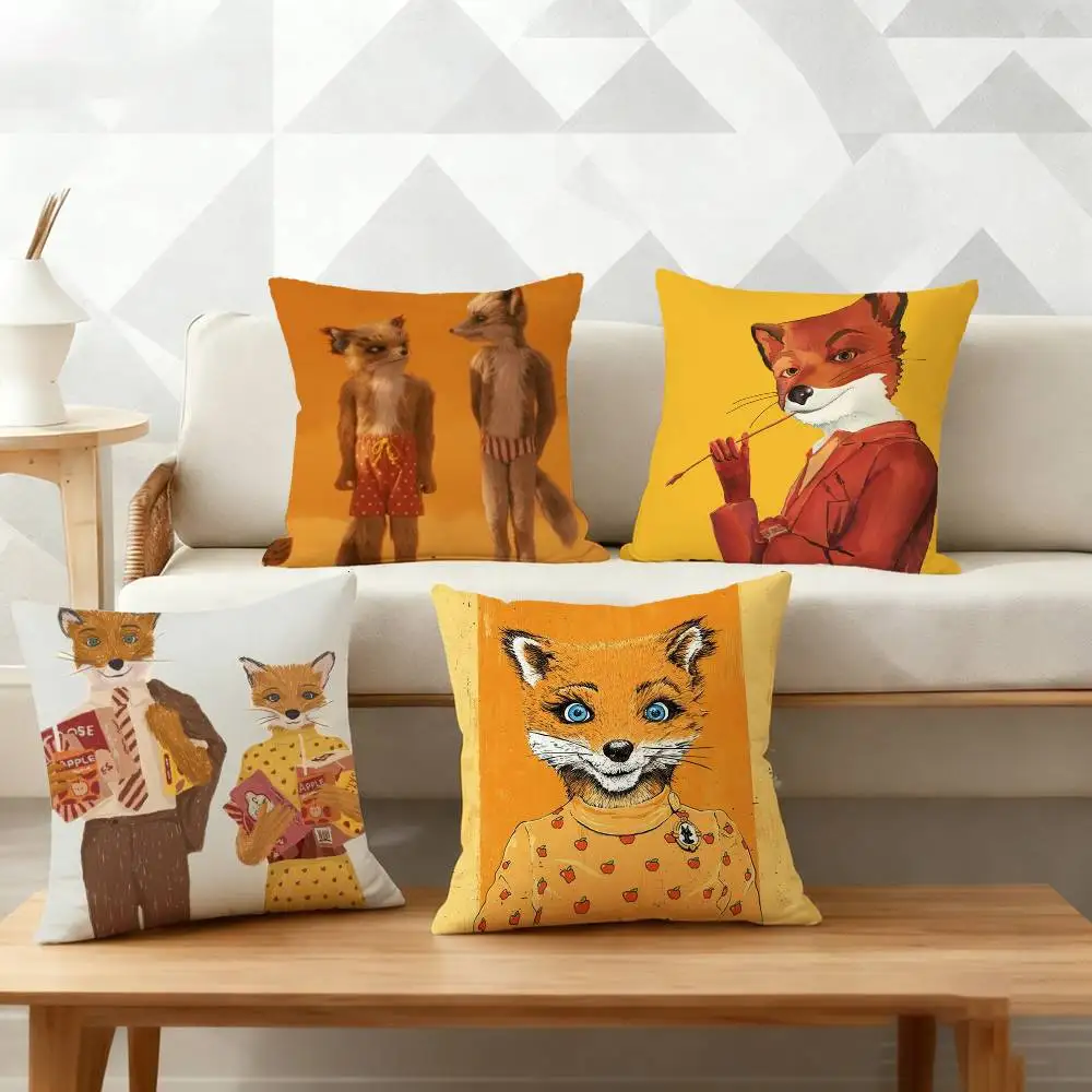 

Mr. Fox The Fantastic Pillow Case Pattern Printed Pillowcase For Living Room Sofa Cushion Cover