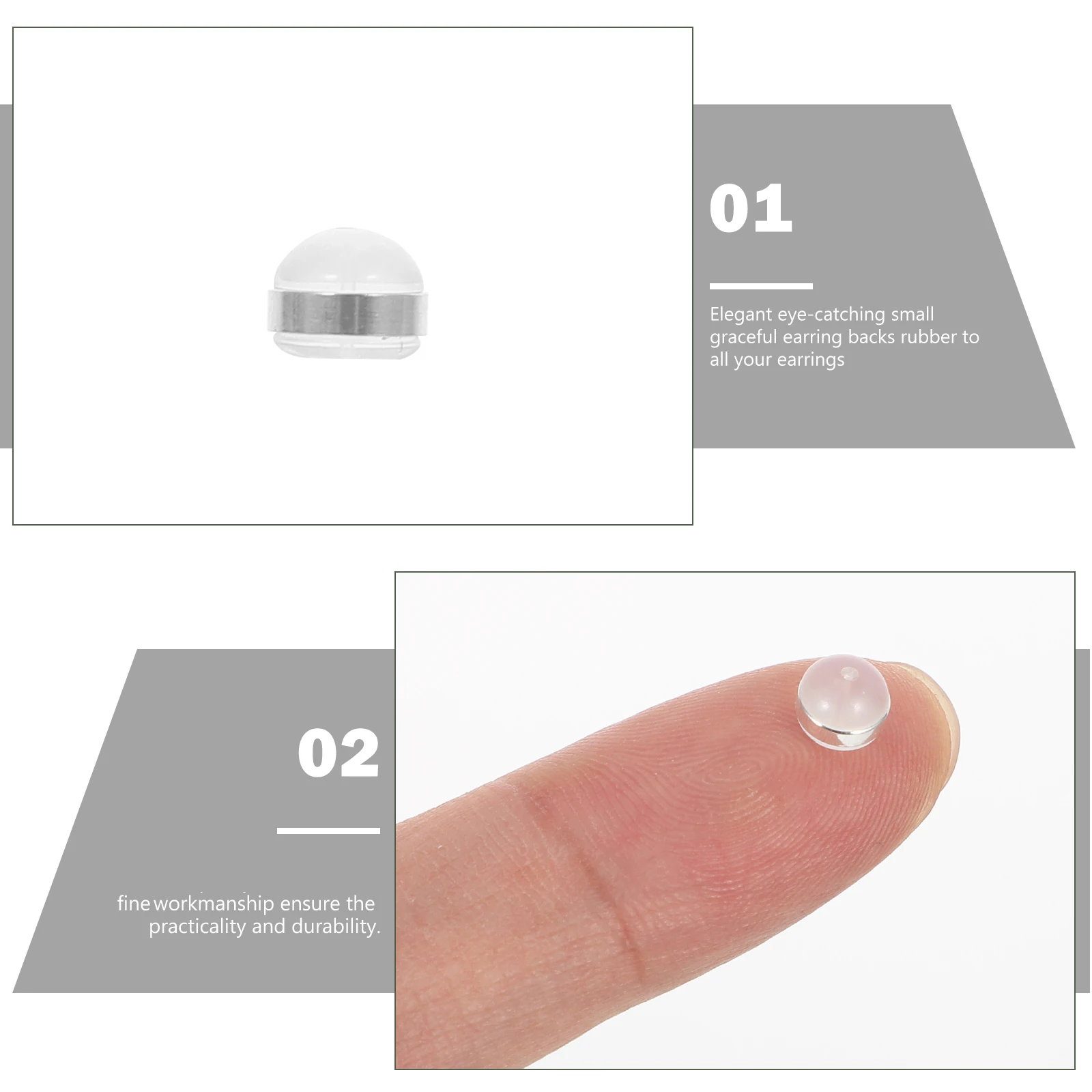 

30 Pcs Silicone Earring Backs Clear Silver Plated Anti Jewelry Making Replacement Earring Stopper Safety for Women