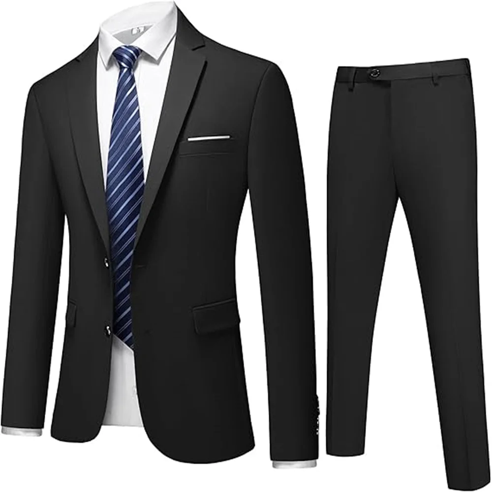 

Classic Summer Men's Suit 2PCS For Wedding Formal Solid Suit Including Jacket Pants For Party Classic Occasion Clothing
