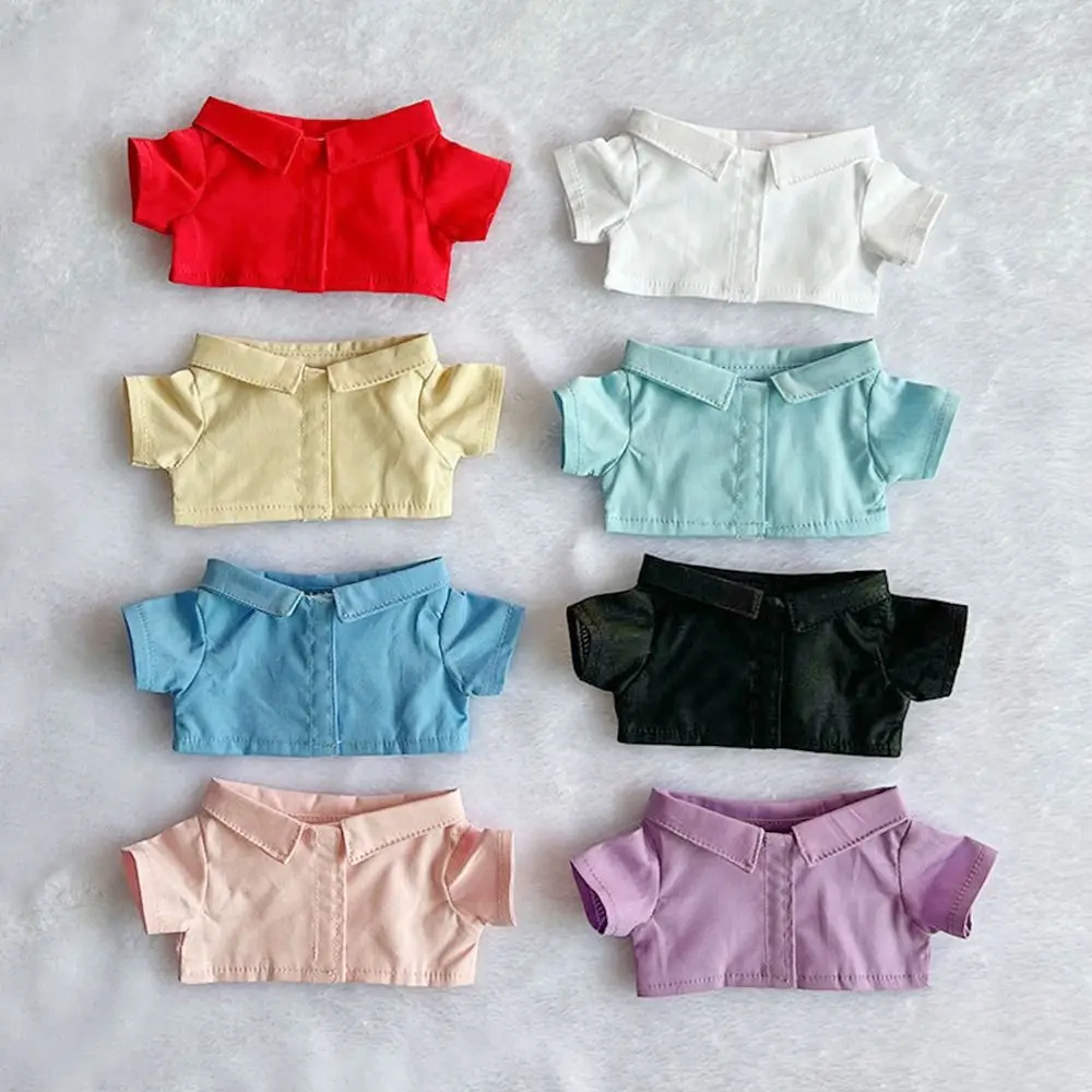 For 20cm Idol  Doll Clothes Accessories Striped Short Sleeve Cotton Stuffed Doll Shirt Top Blouse T-shirt Kids Toy Gift