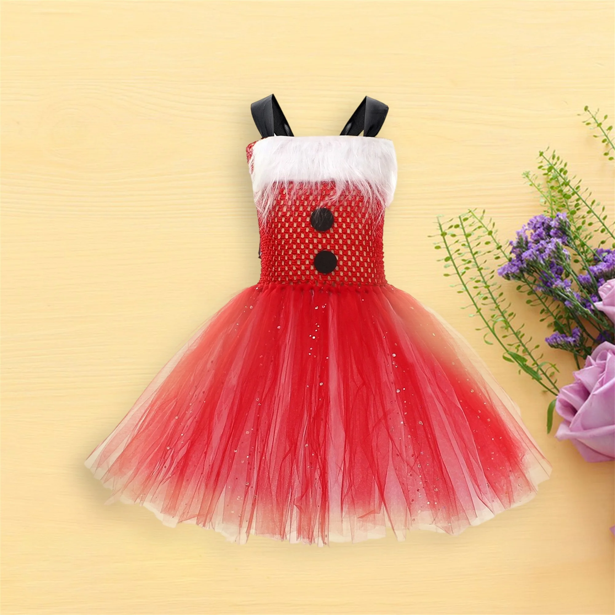 

Рождественский костюм для девочек, тюлевое лоскутное платье без рукавов, шляпа Санта-Клауса, полосатые носки, комплекты праздничного наряда для косплея