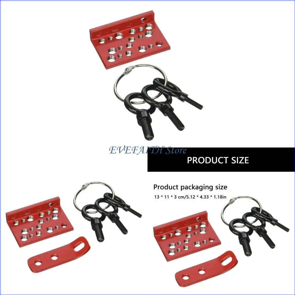 

124B Pull Handle Set Metal Accessory with 3 Eyebolts Backing Plate