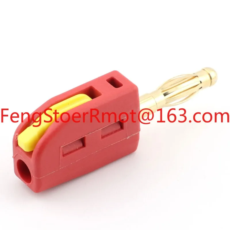 High Performance 4mm Single Banana Male Plug, Red Gold Plated Plastic Copper Quick Pick Electrical Wire Connector