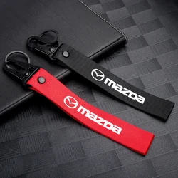 1Pcs Fashion Car Nylon Metal Keychain Key Rings Key Holder For Mazda 3 Bk 6 Gh CX-5 CX30 MX-5 2 5 CX-3 GJ GL CX-8 MS RX-8 Miata