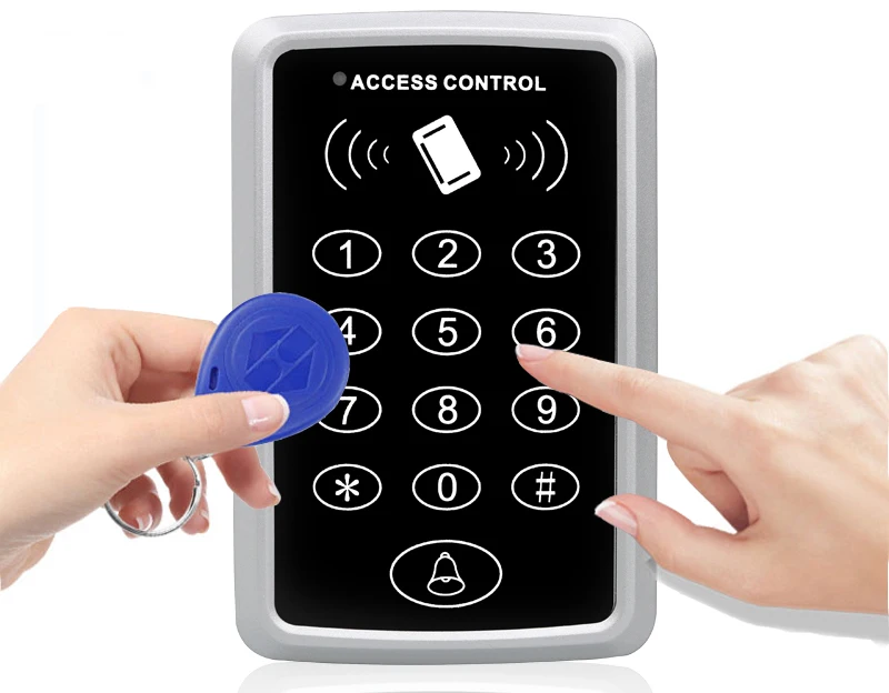 RFID Keypad Keyboard Access Control System Waterproof Cover Outdoor 10pcs EM4100/TK4100 Keyfobs Door Opener for Home Lock System