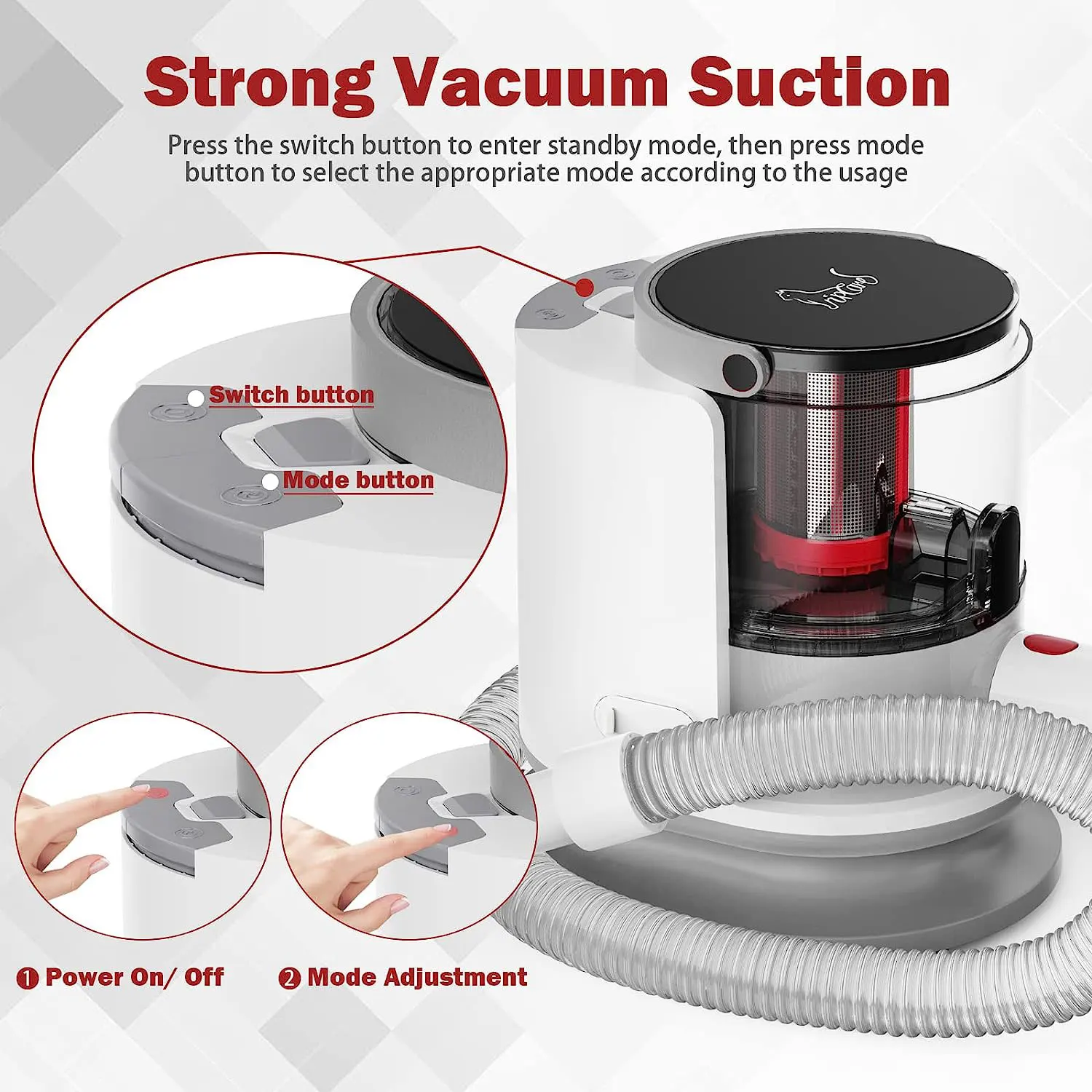 

-Wholesale 6 In 1 Pet Grooming Kit Vacuum Suction Low Noise Cat Dog Hair Professional Grooming Clippers 2L