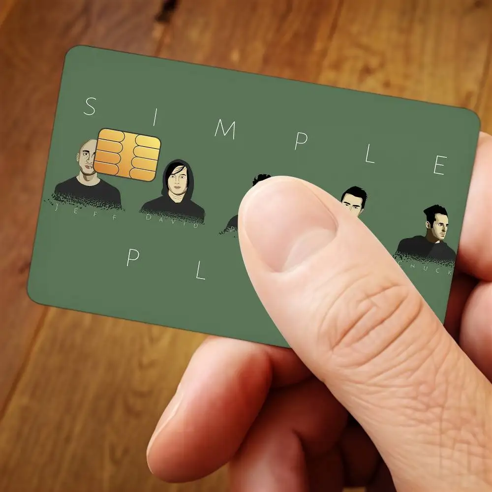 Band S-Simple Plan Fashion Credit Card Public Transportation Cards Protective Sticker Waterproof Card Face Decoration 4PCS