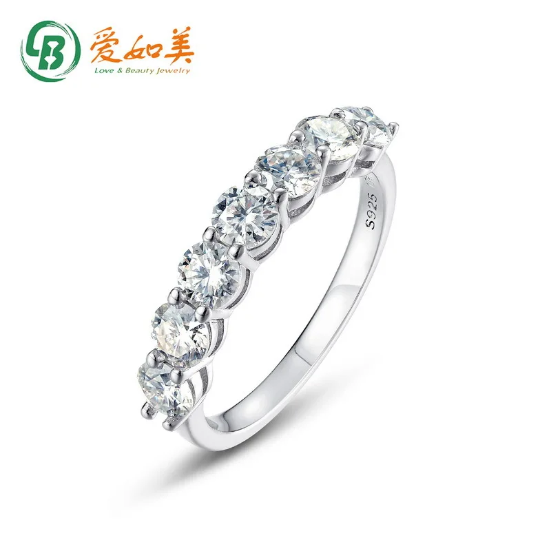 

New Popular Mozambique Diamond Ring with Ins Style Niche Design 18K Gold PT950 Platinum Silver Plated 7-layer Gold Tail Ring