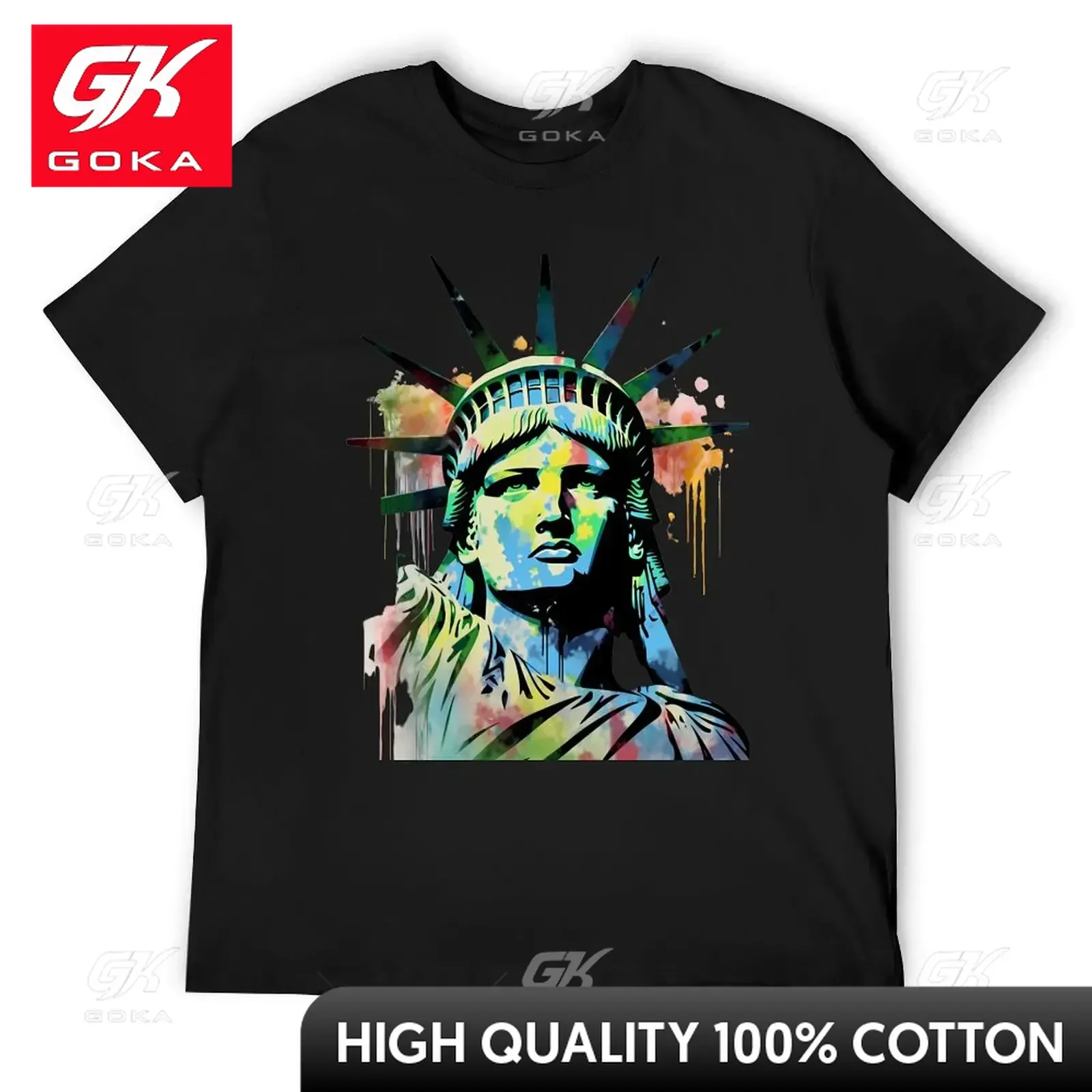 Impressionist Statue of Liberty Graphic Tee Iconic American Landmark Vector Design T-Shirt Cute Funny Vintage Graphic T Shirts