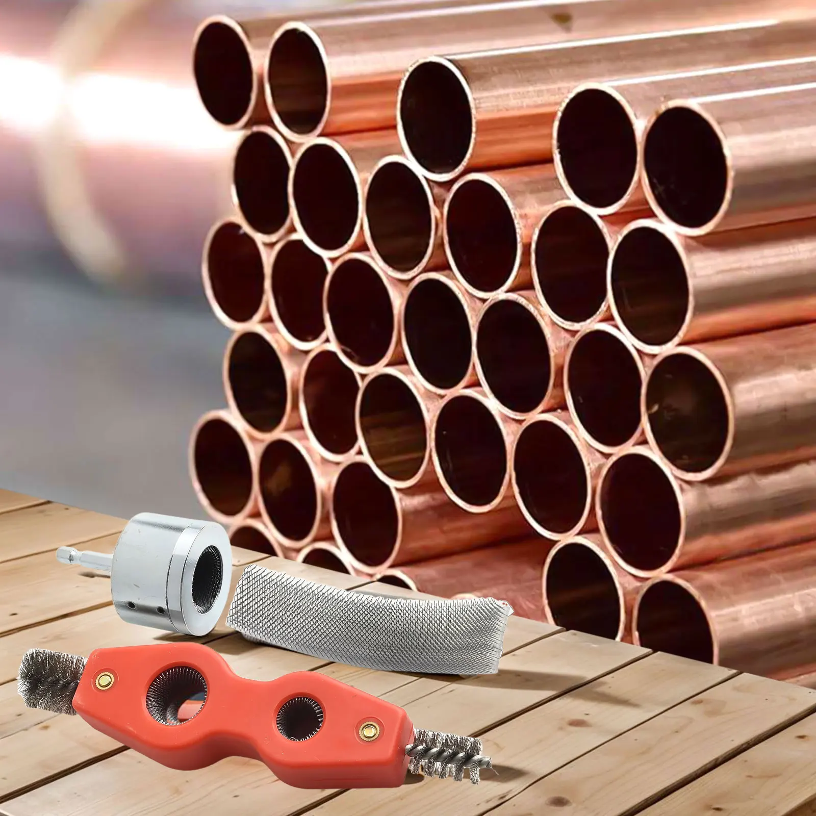 

15/22 мм очиститель медных металлических медных труб с двойной головкой, щетки для медных труб, щетка для чистки дрели, сантехники