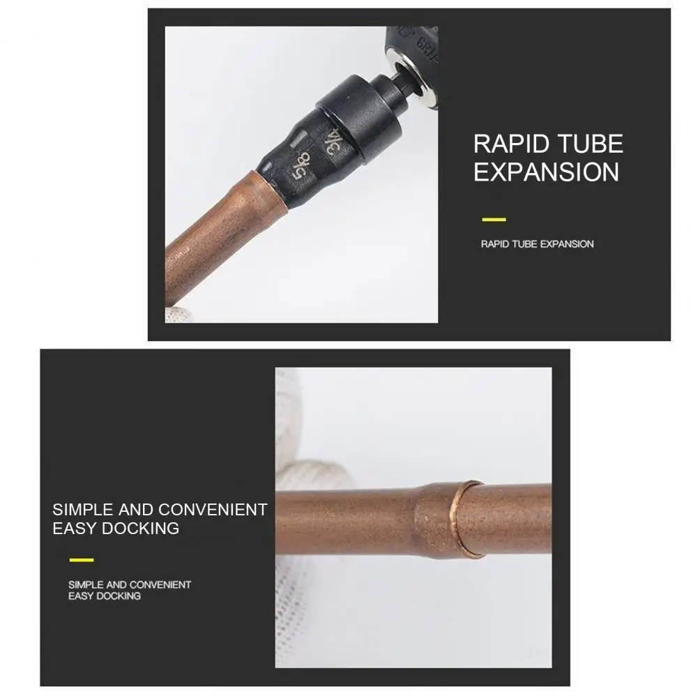 Pipe Expander Tool Electric Drill Pipe Expander Pipe Expander Repair Tool 5-in-1 Swage Tube Air Conditioner Tubing Tool with 1/4