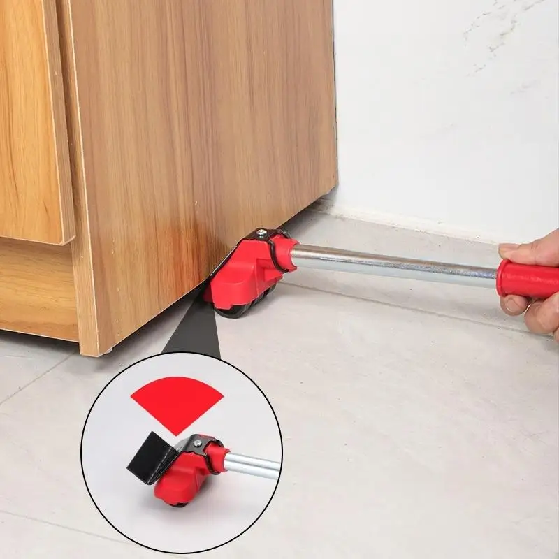 Hot 5/8Pcs Universal Thickened Durable Lifting Helper Furniture Duty Furniture Lifter Mover Roller With Wheel Bar Moving Device
