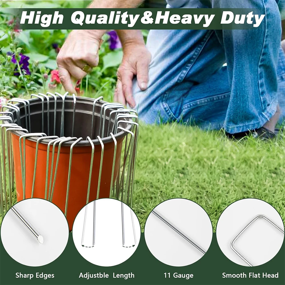 Heavy Duty  Galvanized Steel Garden Stakes Staples Securing Pegs for Securing Weed Fabric Landscape Fabric Netting Ground