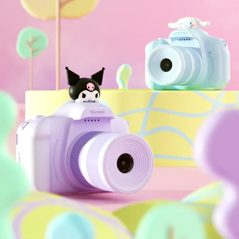 

Anime Sanrio Camera Hello Kitty Cinnamoroll Kuromi Digital 4800W Camera for Children Hd Front and Rear Dual Camera Christmas