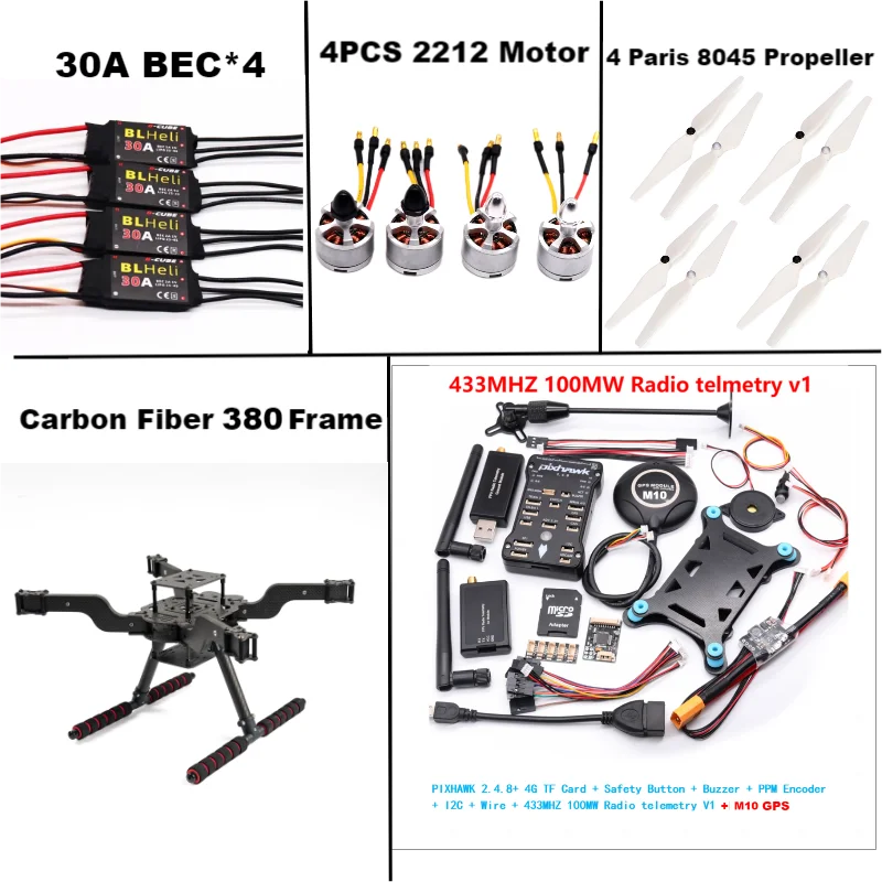 RctoSky PIXHAWK 2.4.8 M10 Open source new smart drone FLY 380 MMpix quadrotor upturned rack