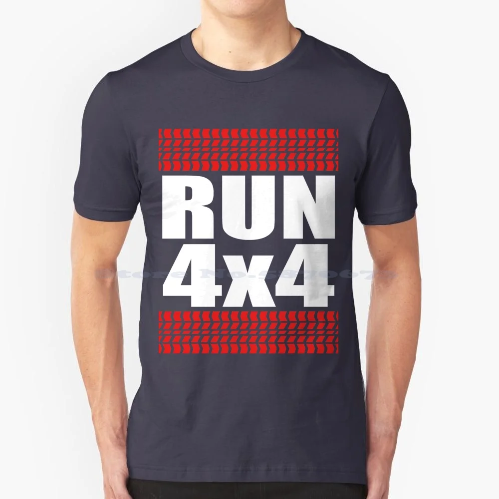 Run 4x4 Tread T Shirt 100% Cotton Tee 4x4 Truck Suv Offroad Silverado Vortec 1500 2500 Z71 F150 F250 F350 Powerstroke Ram