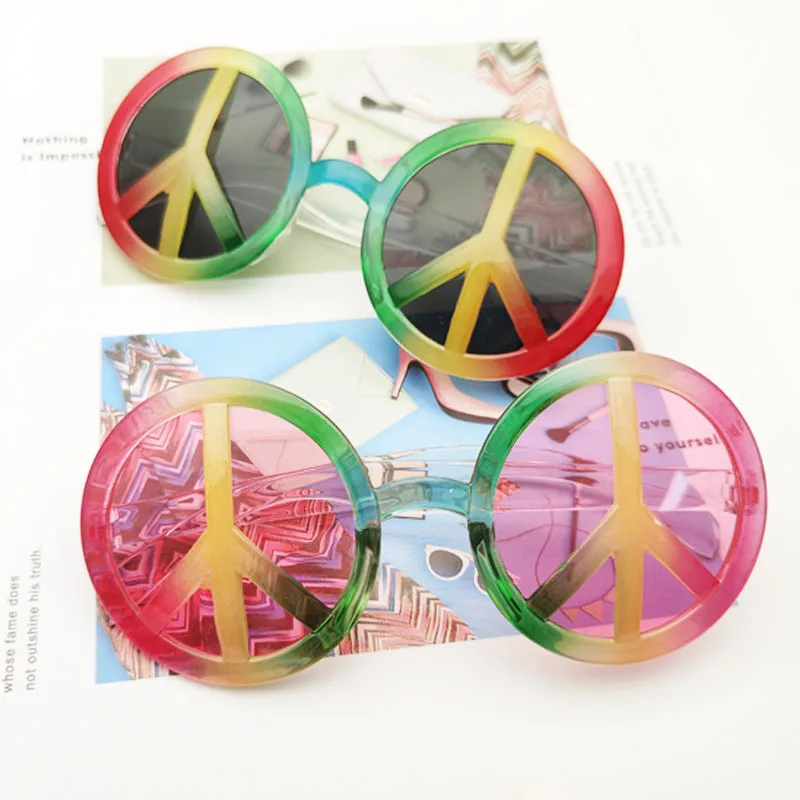 

New Peace Anti War Style Round Sunglasses Women Men Sun Glasses Circular Shades Eye Glasses for Party Female Eyewear Sunglasses