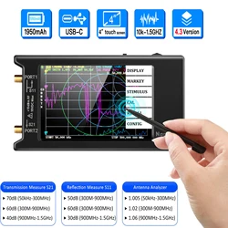 2022 nowy Updated10k-1.5GHz NanoVNA-H4 4 cal wektor analizator sieci HF VHF antena UHF analizator V4.3 z gniazdo kart SD