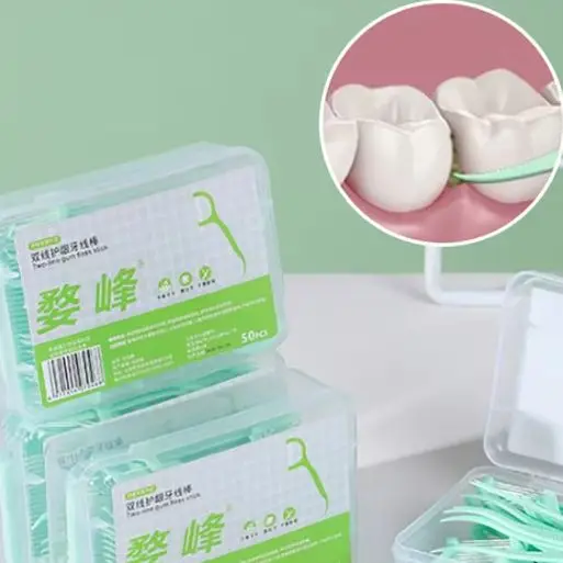 

Double Line Dental Floss Mint Disposable Bow Design Portable Oral Cleaning Toothpick Floss Pick Carry-on Adult Teeth Oral Care