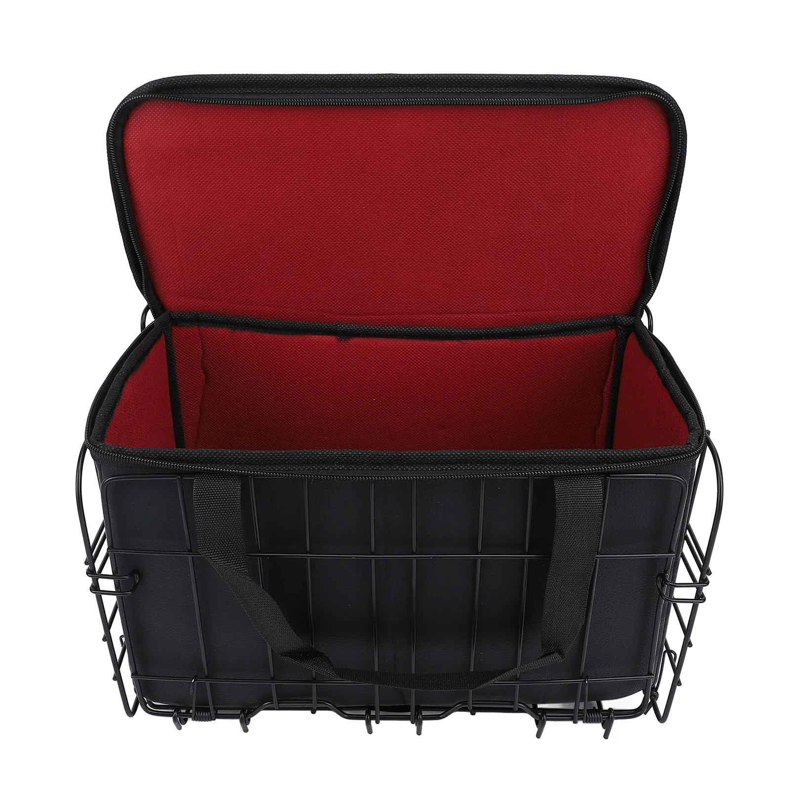 

Bike Front Basket with Removable Liner Bag Large Iron Mountain Bike Basket for Carrying Pets Fruit Grocery Black