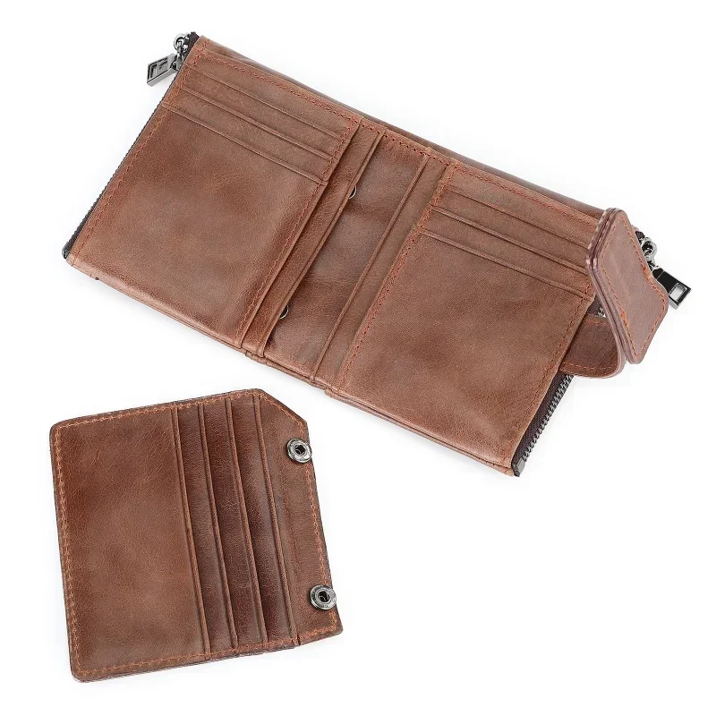 Retro men's basic cowhide multi-card slot short wallet large capacity wallet