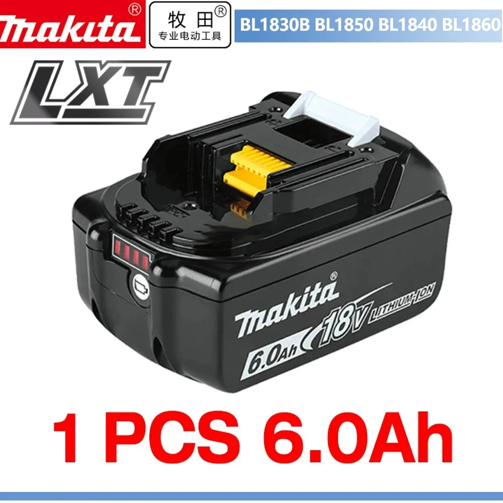 

Genuine Makita 18V Battery 6Ah Rechargeable Power Tools Battery 18V makita with LED Li-ion Replacement LXT BL1860B BL1860 BL1850