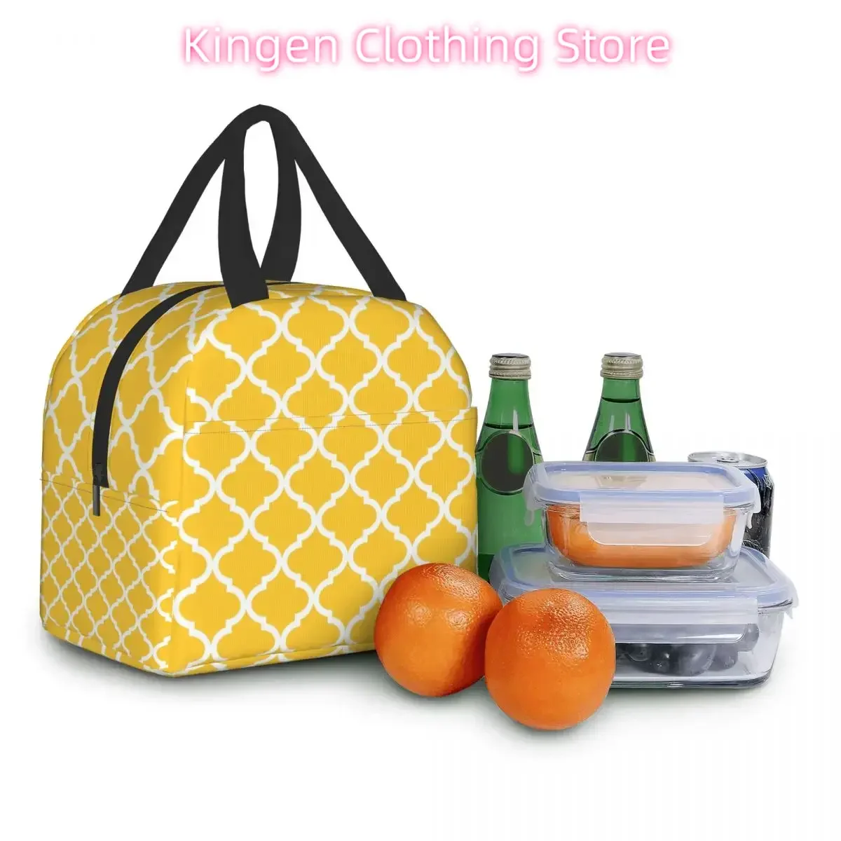 Minimalist Geometry Insulated Lunch Bag for Women Portable Abstract Geometric Cooler Thermal Bento Box Beach Camping Travel