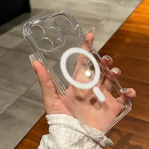 Coque magnétique transparente pour iPhone 15 14 11 13 12 16 Pro Max Plus pour étuis de recharge sans fil Magsafe transparents Accessoires de téléphone 6 meilleures ventes sur iPhone 13 MagSafe - No 1